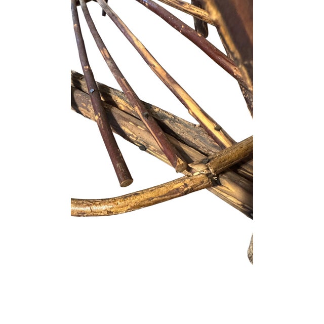 2 HEART-SHAPED ADIRONDACK BENTWOOD END TABLE: Hand-crafted, rustic bent Willow branch patio table features a heart-shaped...