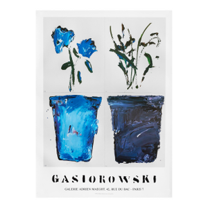 1999 French Exhibition Poster, Gerard Gasiorowski, Pots De Fleurs 113-114