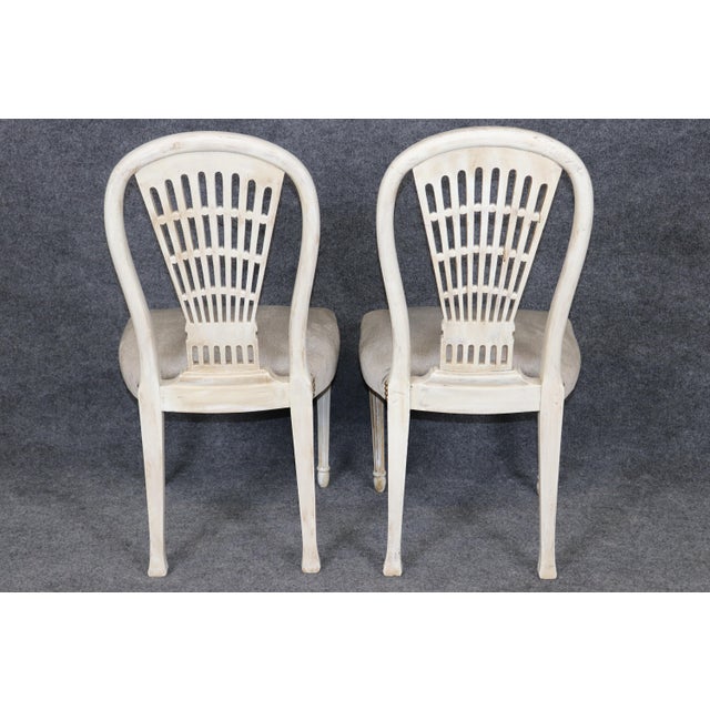 Set of 10 Maison Jansen Balloon Back Paint Decorated Distressed Dining Chairs For Sale In Philadelphia - Image 6 of 18