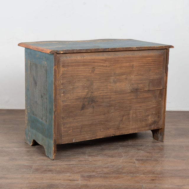 Late 18th Century Danish Pine Original Blue Painted Chest of Three Drawers For Sale - Image 14 of 14