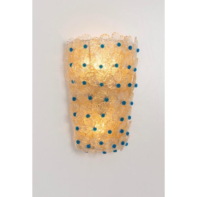 Cream Large Murano Glass Wall Sconce from Barovier & Toso, 1970s For Sale - Image 8 of 11