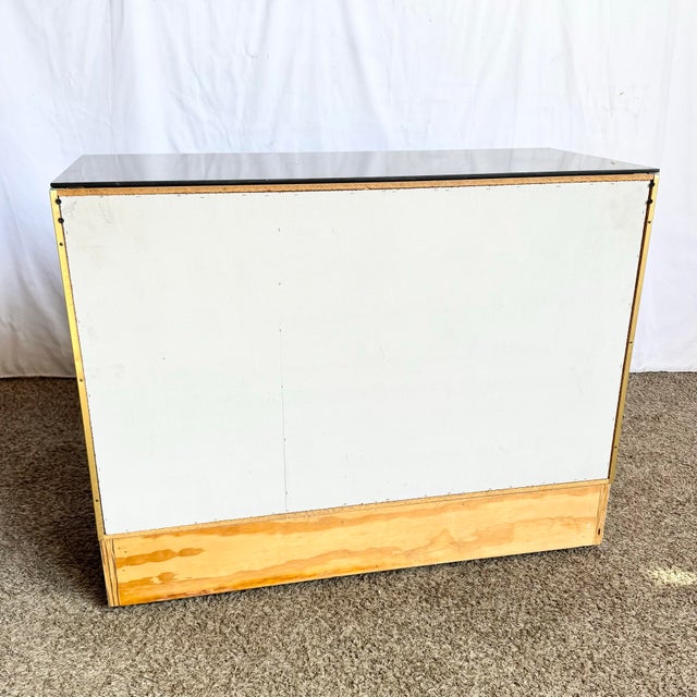 Gold 1980s Postmodern Smoked Mirror and Gold Credenza For Sale - Image 8 of 8