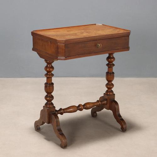 Walnut Work Table with Drawer For Sale - Image 9 of 9