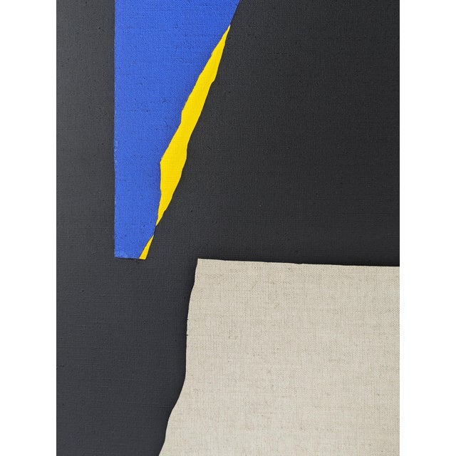 Emmanuel Araujo "Alesund" Contemporary Blue, Yellow & Black Geometric Abstract Painting, 2019 For Sale - Image 9 of 11