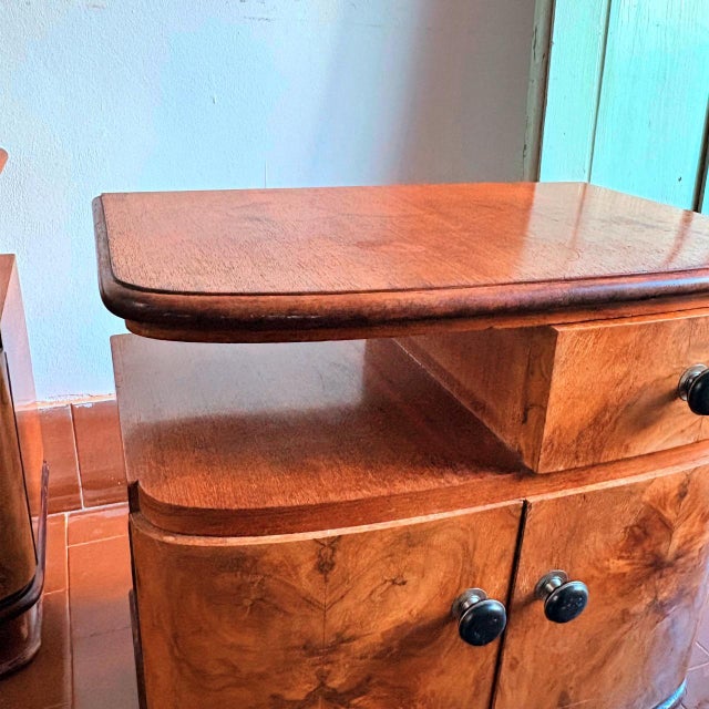 Wood Vintage Nightstands, 1950s, Set of 2 For Sale - Image 7 of 10