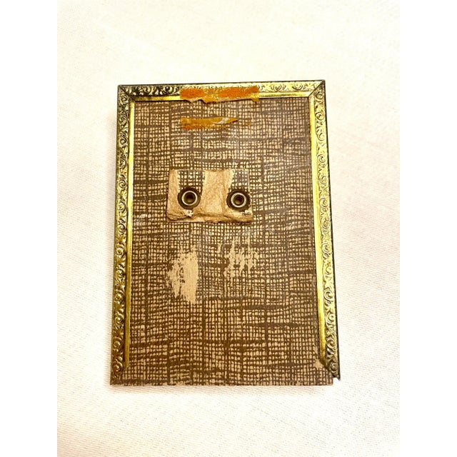 Vintage Renaissance Dutch Girl Brass & Red Velvet Cameo in Repousse' Style For Sale - Image 10 of 10