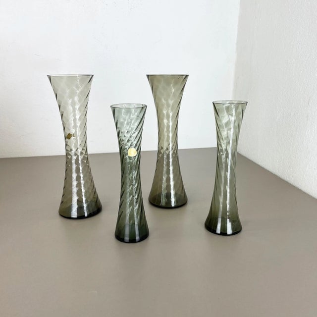 Hand Blown Crystal Glass Vases from Alfred Taube, Germany, 1960s, Set of 4 For Sale - Image 3 of 18