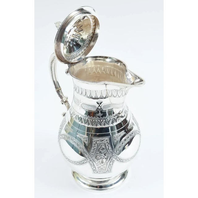 Silver Exterior Design Details English Silver Plate Tea or Coffee Pot For Sale - Image 8 of 10