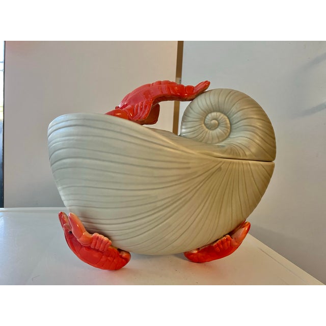 Late 20th Century Vintage Ceramic Snail & Lobster Tureen For Sale - Image 5 of 10