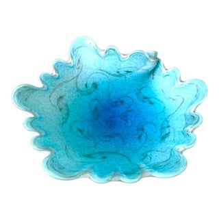 Fratelli Toso Murano Aventurine Blue Glass "Starry Night" Bowl For Sale