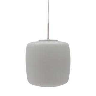 Striped and Etched Glass Ceiling Lamp by Wilhelm Wagenfeld for Peill & Putzler, 1954 For Sale