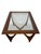 1960s Mid-Century Modern Lane "Silhouette" Walnut Glass Top Side Tables - Set of 2 For Sale - Image 5 of 9