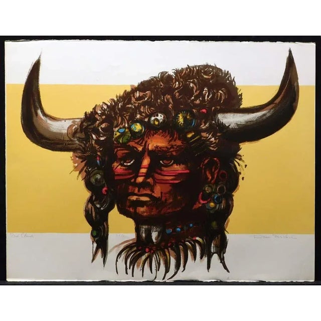 1990s Dean Meeker "Red Cloud" Hand Signed & Numbered Lithograph Art Print For Sale - Image 5 of 7