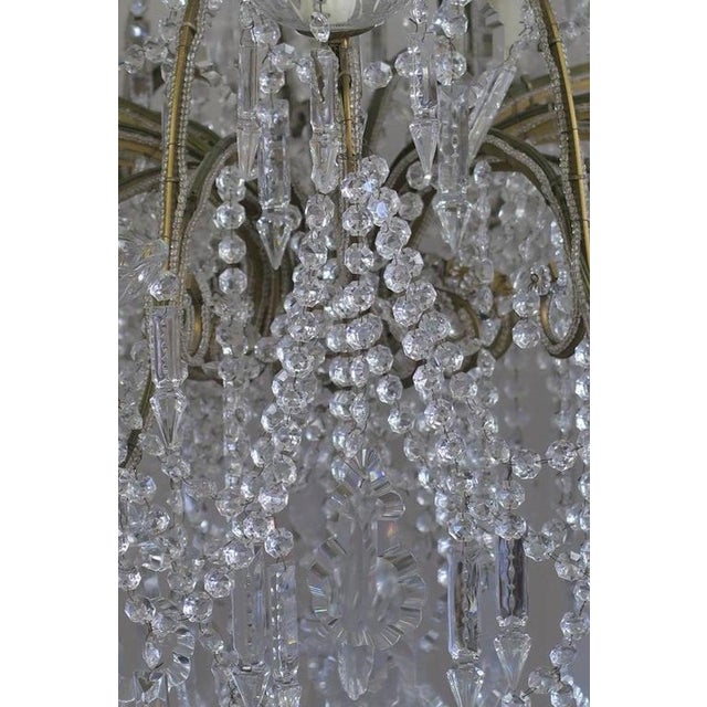 1940s Louis XV Style Italian Crystal Beaded Arm Chandelier, Circa 1940s For Sale - Image 5 of 8