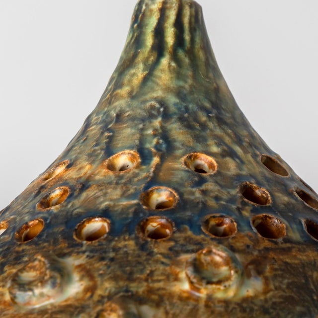 Brown Green Ceramic Pendant Light, Denmark, 1970 For Sale - Image 12 of 18