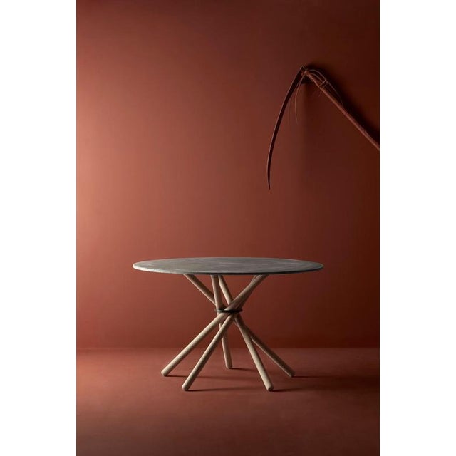 Hector Concrete Top and Light Oak Legs Dining Table 120 by Eberhart Furniture Dimensions: D 120 x H 73 cm. Materials:...