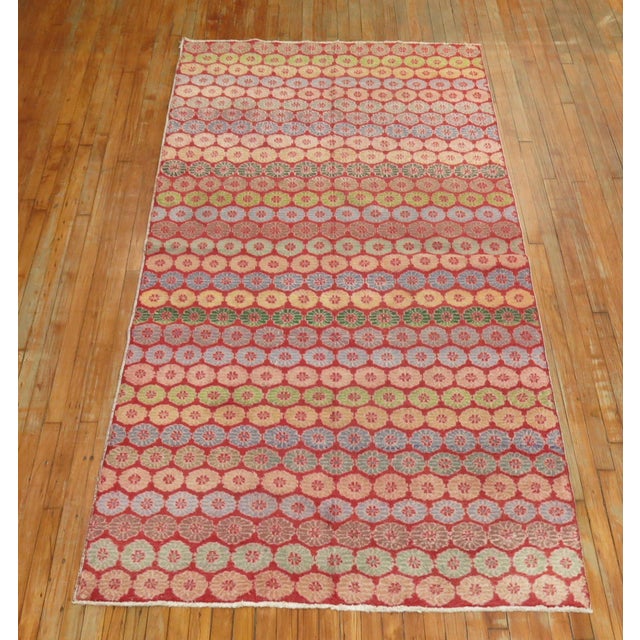 Colorful Mid-20th Century Turkish Deco Rug with Cintomani Design For Sale In New York - Image 6 of 6
