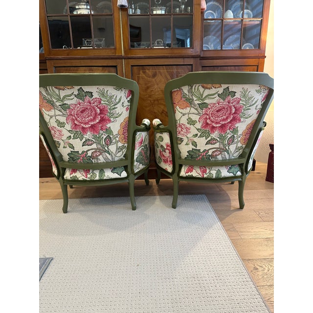 1960s 1960s French Style Bergere Accent Chairs - A Pair For Sale - Image 5 of 9