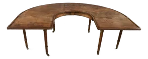 Antique Georgian Style Horseshoe Designer Curved Coffee Table