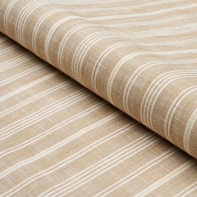 Schumacher Schumacher X Mark D. Sikes Lucy Stripe Fabric In Neutral For Sale - Image 4 of 5