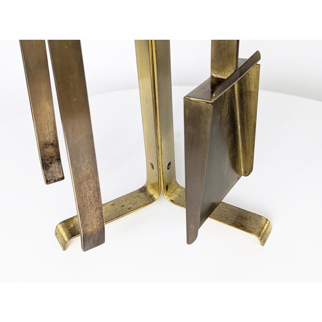 Italian Brushed Brass Fireplace Tools, 1970s For Sale - Image 13 of 15
