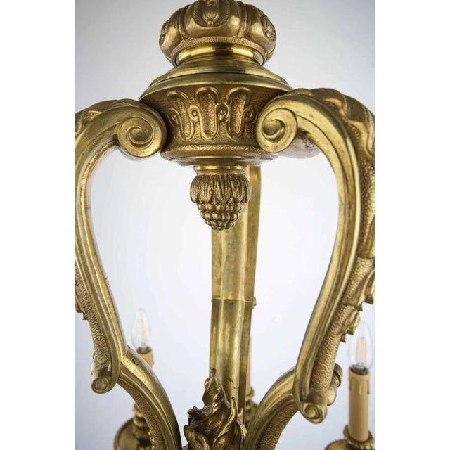 Antique Gilded Bronze Chandelier For Sale - Image 3 of 6