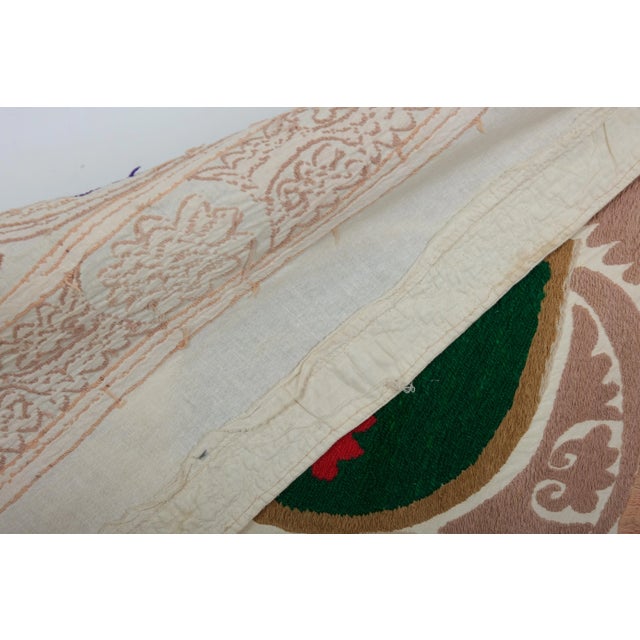 Suzani Wall Hanging Decor - Uzbek Textile 3'11'' X 3'11'' For Sale - Image 10 of 10