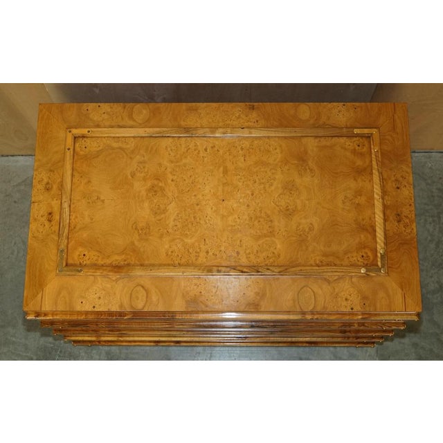 Large Burr Walnut Chest Trunk with Hidden Bottom Storage For Sale - Image 10 of 18