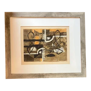 Contemporary Original Stephen Heigh Abstract Painting/Collage “Brothers”
