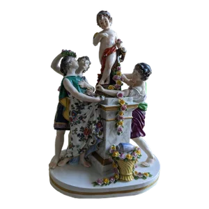 Early 20th Century Germany Volkstedt Rudolstadt Mythological Group Porcelain Figurine