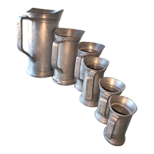 Set of Six Pewter Measures