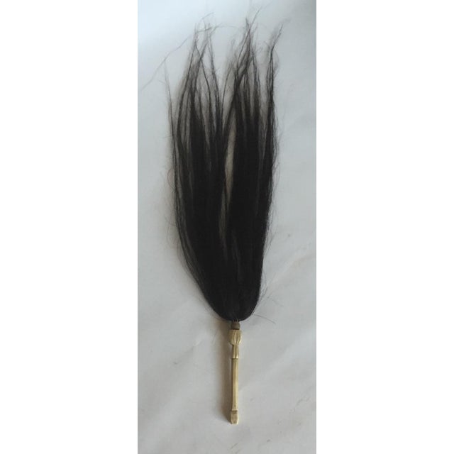 An African Horse Hair Fly Whisk (of the culture) handle 7" L x 1" sq. Please note the intricate way in which the Horse...