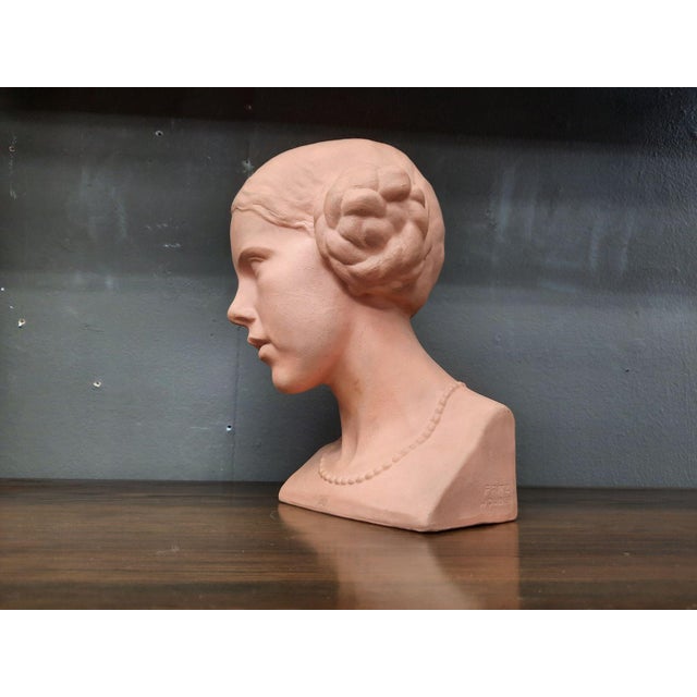 1920s Fritz Wolber, Bust of a Woman, 1920s-1940s, Clay For Sale - Image 5 of 13