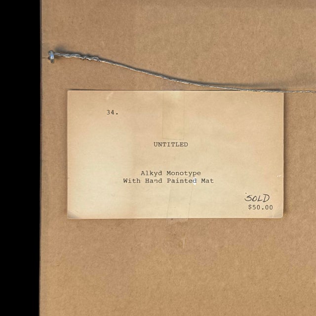 Vintage Vibrant Abstract Expressionist Hand-Painted Alkyd Monotype by Adrenn Doss For Sale - Image 10 of 10