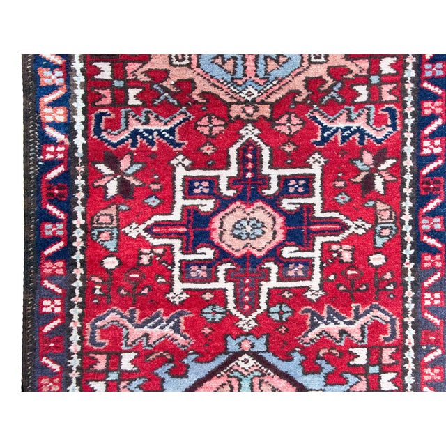 Red Mid-20th Century Heriz Runner For Sale - Image 8 of 14