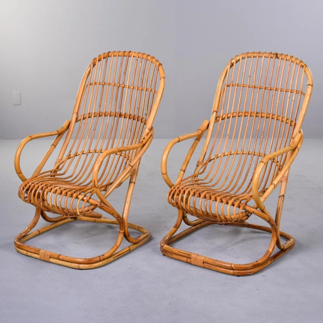 Vintage Italian Tito Agnoli Rattan Chairs - Pair For Sale - Image 13 of 13