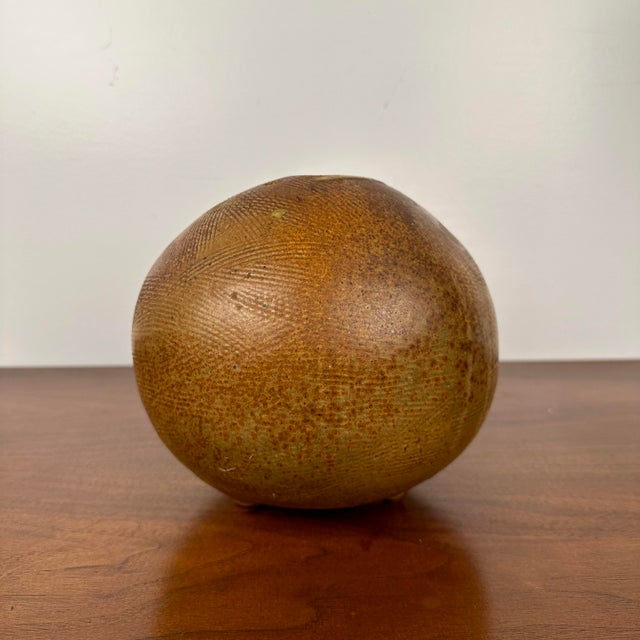 Tom McMillin Textured Ceramic Vase For Sale - Image 4 of 12