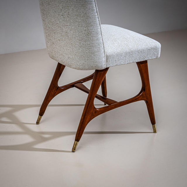 1950s Set of Six Side Chairs, attributed to Melchiorre Bega (1898–1976), Italy, 1950s For Sale - Image 5 of 11
