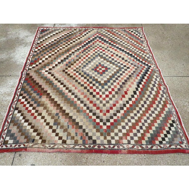 Galerie Shabab Collection Mid-20th Century Turkish Anatolian Square Carpet For Sale - Image 4 of 9