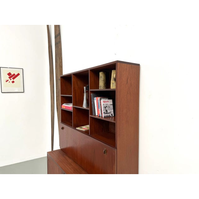 Bookcase Sideboard in Teak and Brass, 1960s For Sale - Image 14 of 18