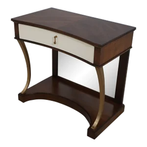 Century Modern Design Mirror Back Nightstand Hall Table