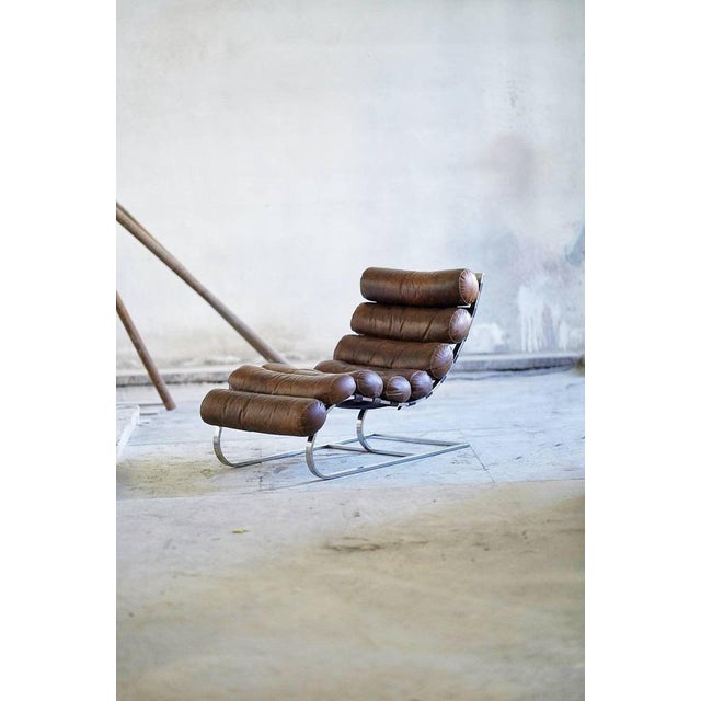 Mid-Century Corona Lounge Chair in Leather and Chrome by Ludwig Mies Van Der Rohe, 1980s For Sale - Image 6 of 11