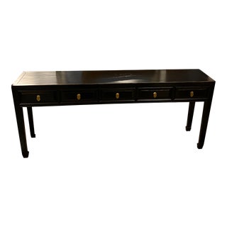Vintage Black Asian Ming Console Table For Sale