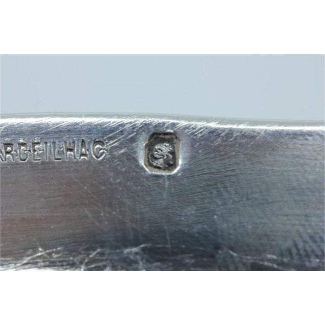 Silver Sauce Boat and Plate with Edge Borders For Sale - Image 3 of 4