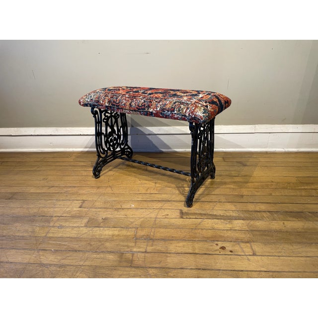 Spanish Revival Antique Cast Iron Bench For Sale - Image 3 of 7