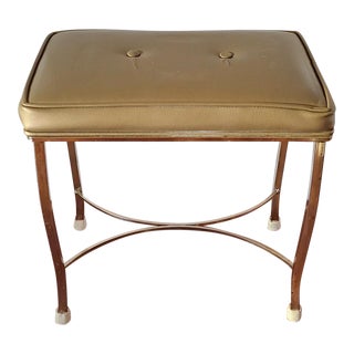 Mid 20th Century Hollywood Regency X-Bar Vanity Bench For Sale