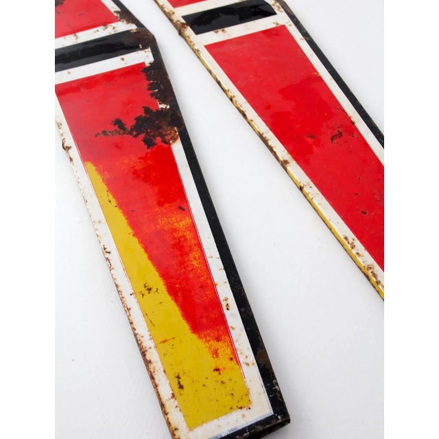 Mid 20th Century Vintage Large Metal Signs - a Pair For Sale - Image 5 of 10
