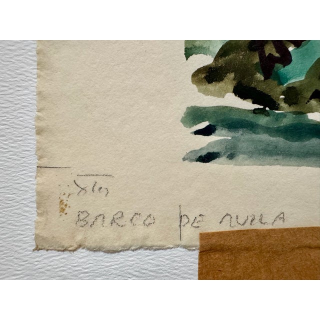 Title: Henry Emil Salloch Original Watercolor on Paper Barco De Avila, 1973. For Sale - Image 4 of 7