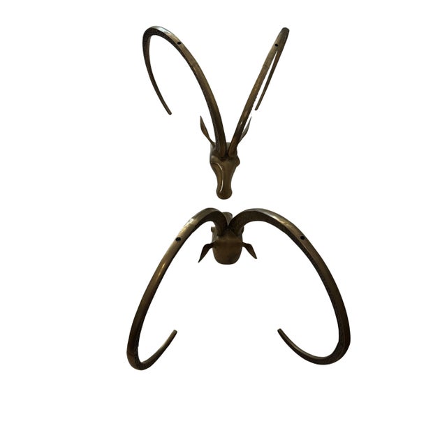 Brass Vintage Brass Ibex or Rams Head Coffee Table Bases, C. 1960s For Sale - Image 8 of 14