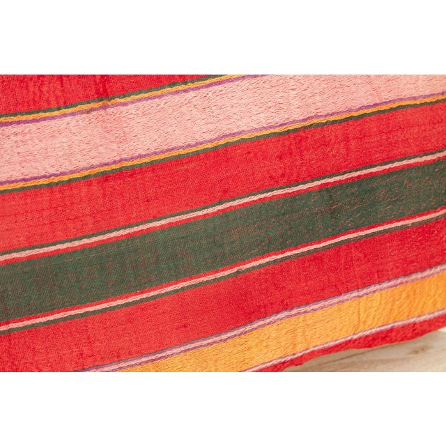 Mira Striped Gujarati Mashru Lumbar Pillow For Sale - Image 4 of 7